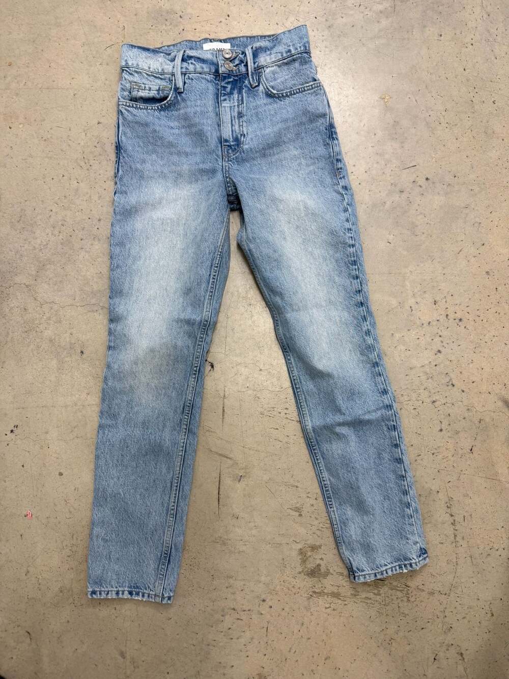 FRAME Le Sylvie Slender Straight Leg Jeans in Light Wash Denim Size 26